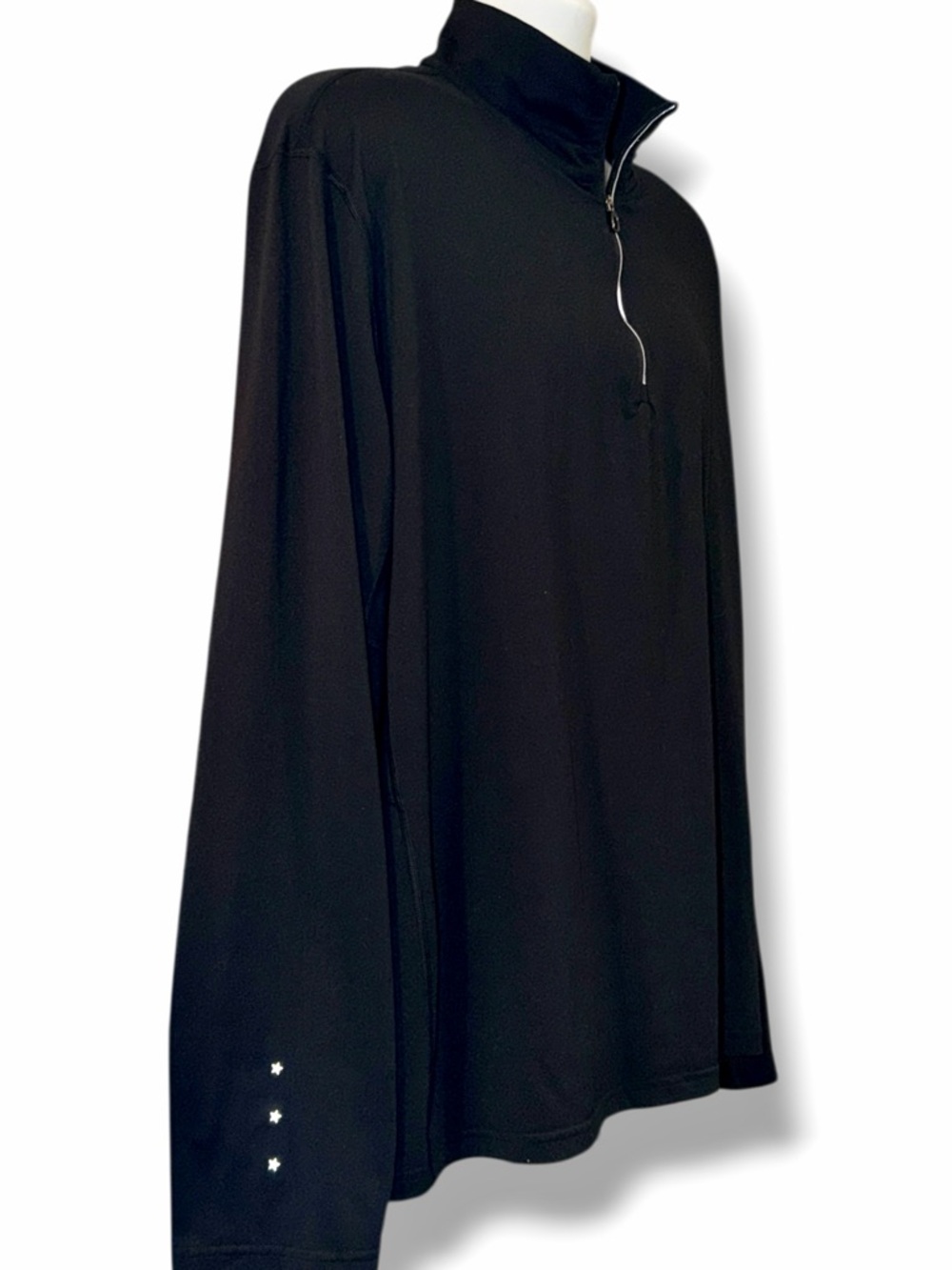 Polo Ralph Lauren Performance 1/4 Zip Pullover USA Flag Stars Sleeve Black XL - Picture 3 of 13